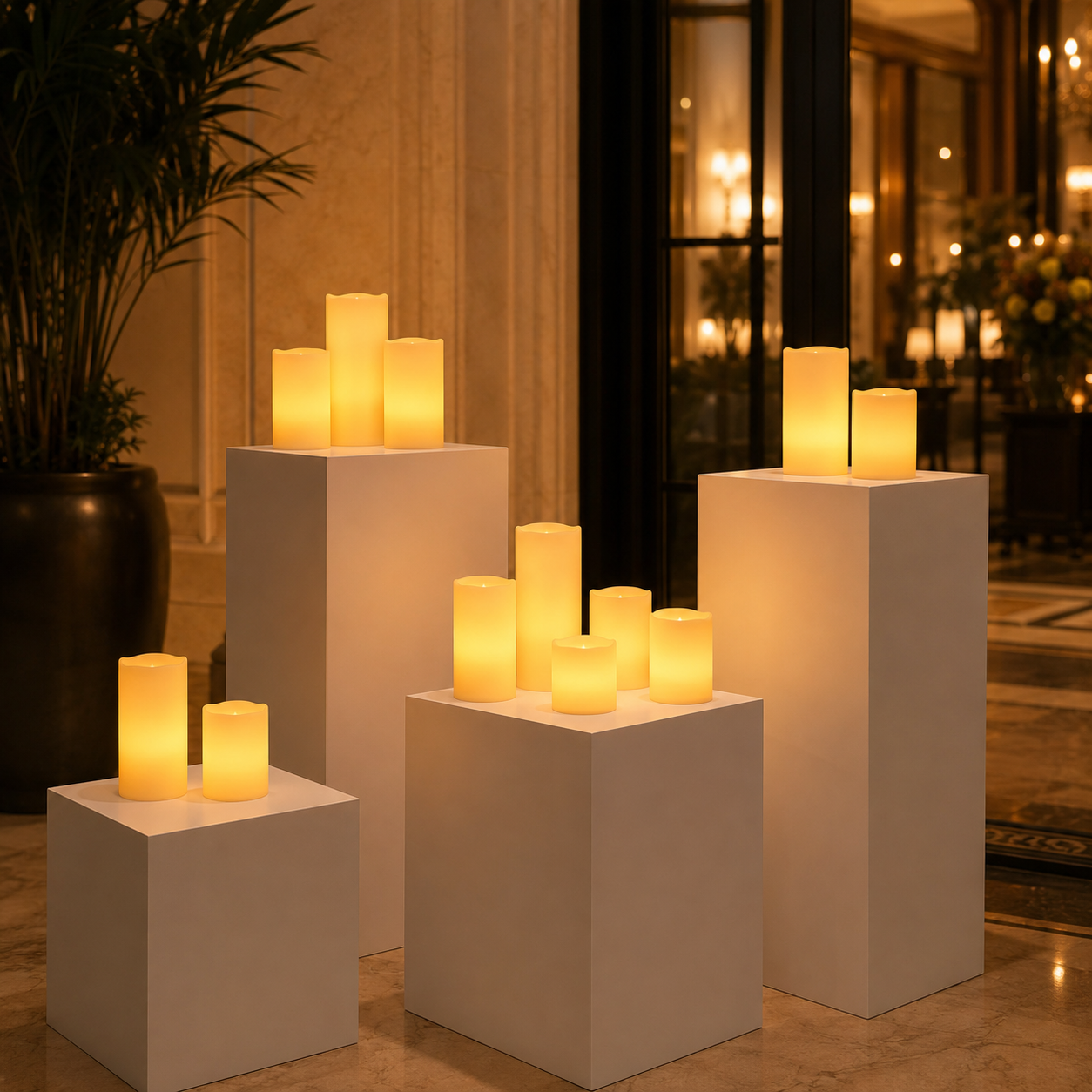 Real Wax Flameless Candles with Timer - Set of 3