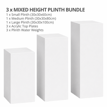 Mixed Height Cardboard Plinth Bundle