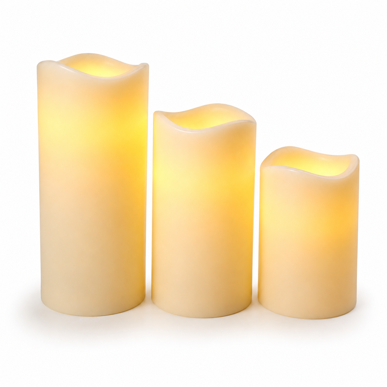3 ECHTE WACHS-FLAMMENLOSE LED-KERZEN MIT TIMER – 6055 – insgesamt 18 Stück