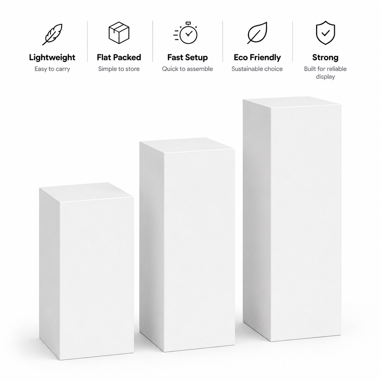 Mixed Height Cardboard Plinth Bundle