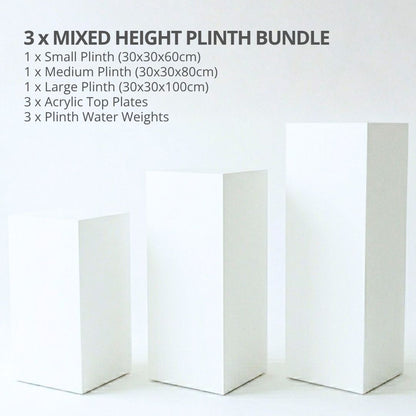 Mixed Height Cardboard Plinth Bundle